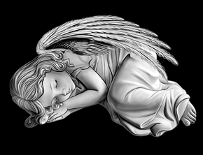 Девочка ангел спит - картинки для гравировки